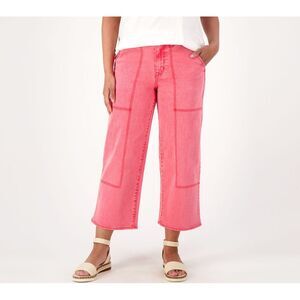 Fashion Women's Pants Sz 8 Sunfaded Wide Leg Jean Pink A601256